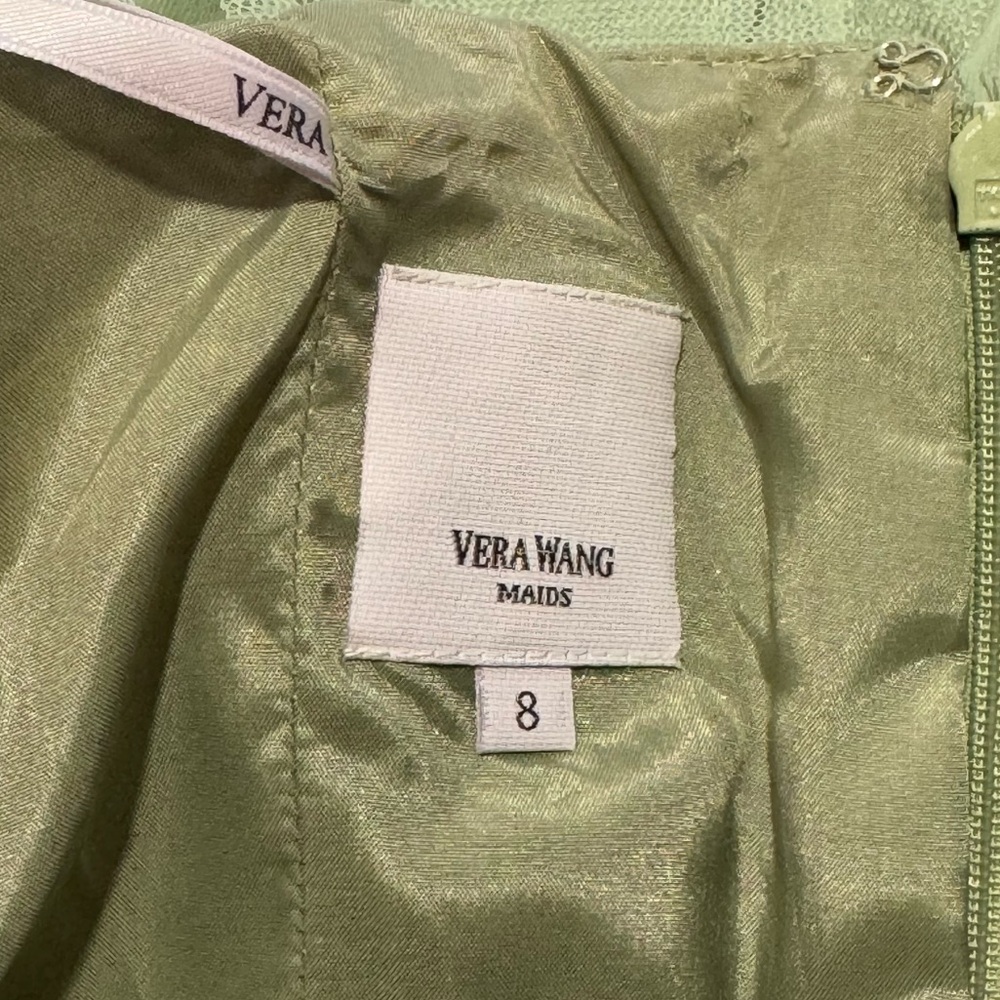 Vera Wang Maids Designer Light Green Tulle Bubble Hem Mini Dress Size 8 - Picture 5 of 8